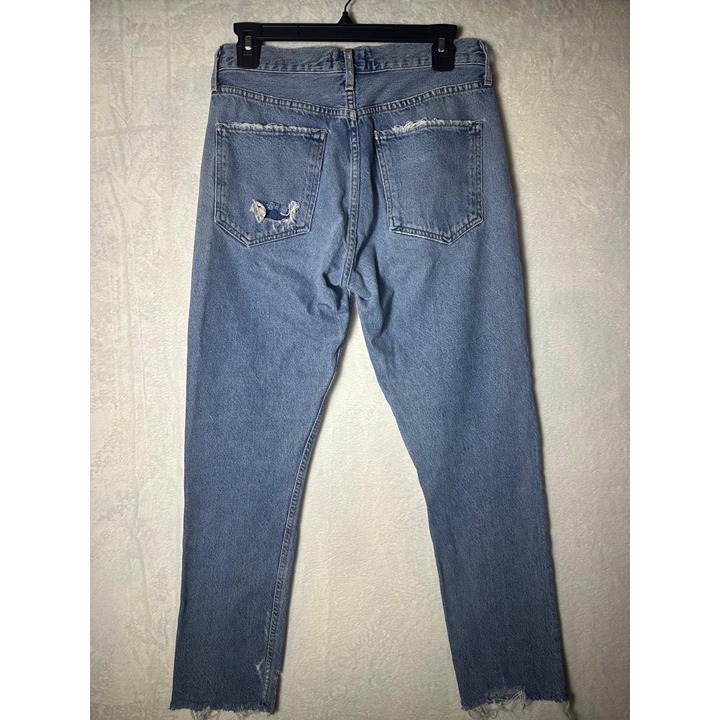 Agolde Feel Good Denim Distressed Raw Hem Jeans Size 28
