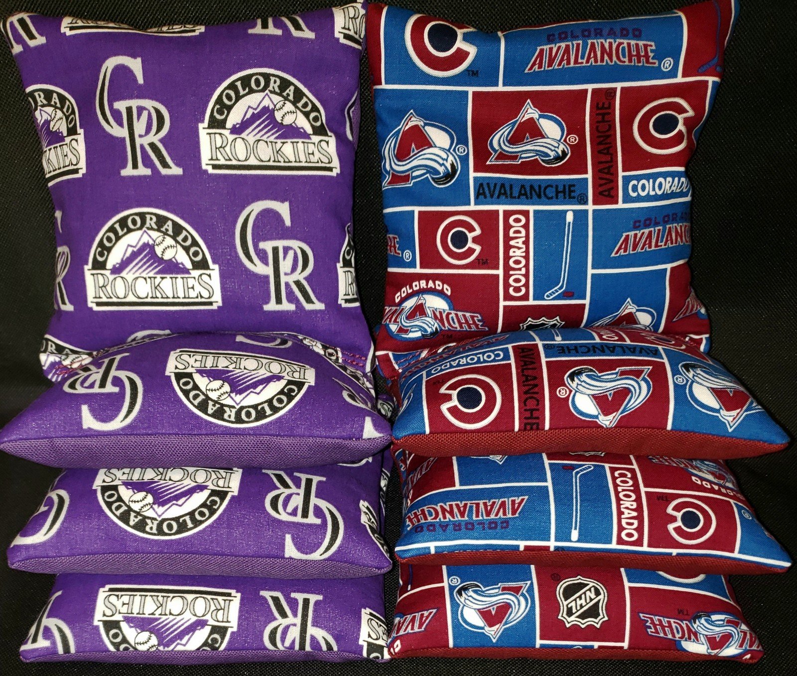 Set of 8 Cornhole Bean Bags Colorado Avalanche Rockies FREE SHIPPING