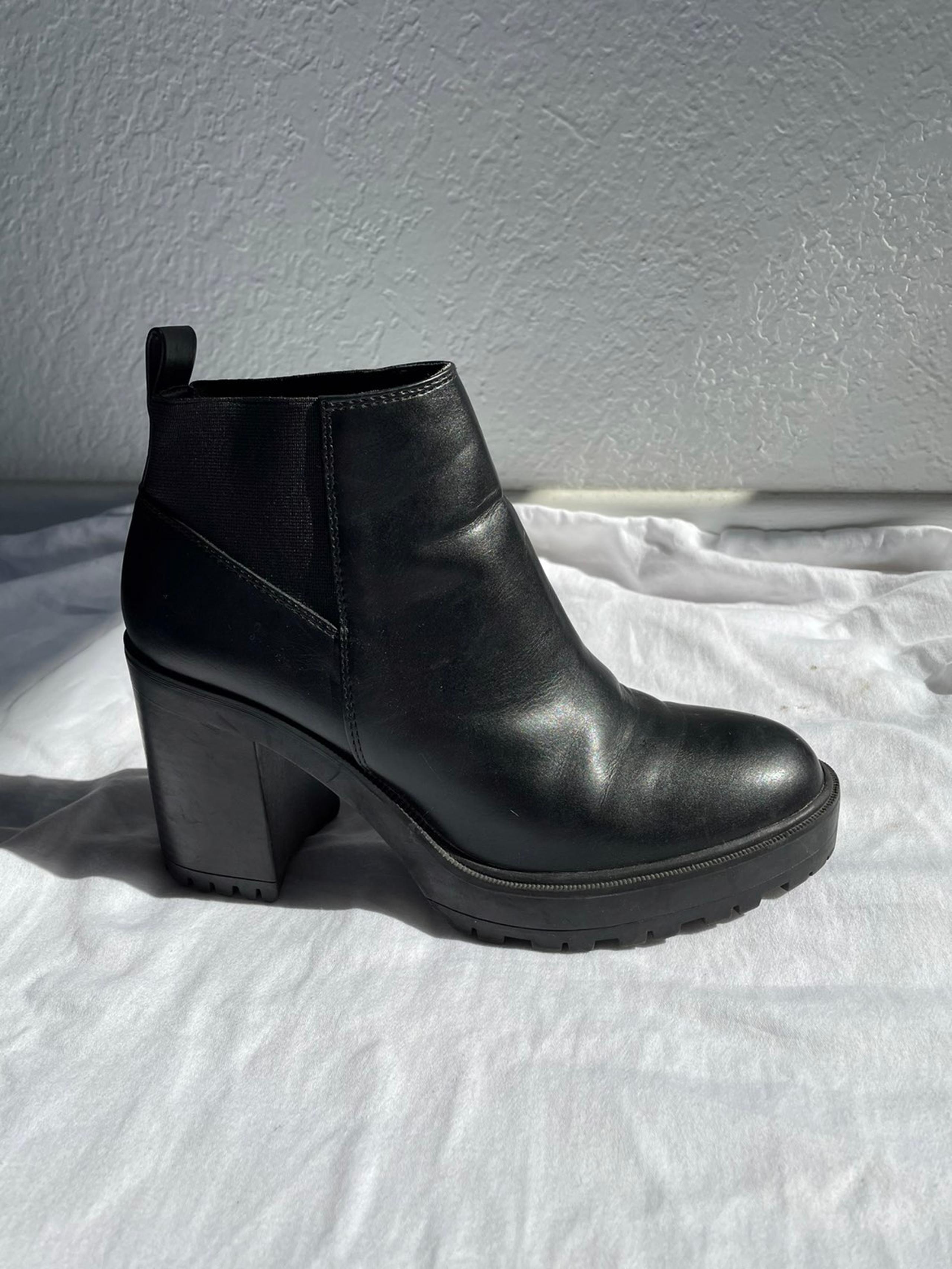 Mango black heeled boots