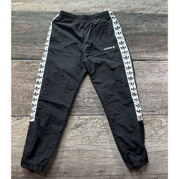 Adidas TNT Tape Wind Track Pants BS4662 Medium Black Lined Trefoil Logo