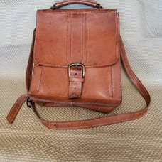Vintage Tan Leather Messenger Bag