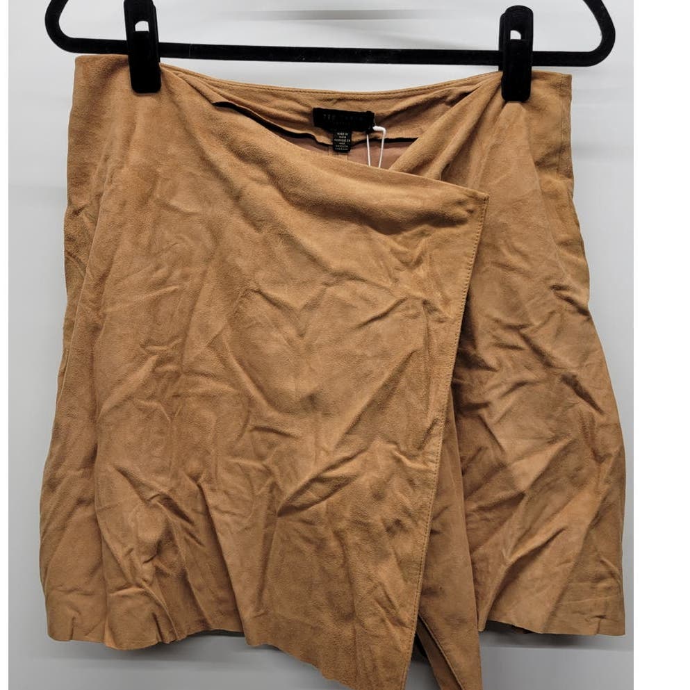 Ted Baker Ursina Wrap Mini Skirt in Camel Suede