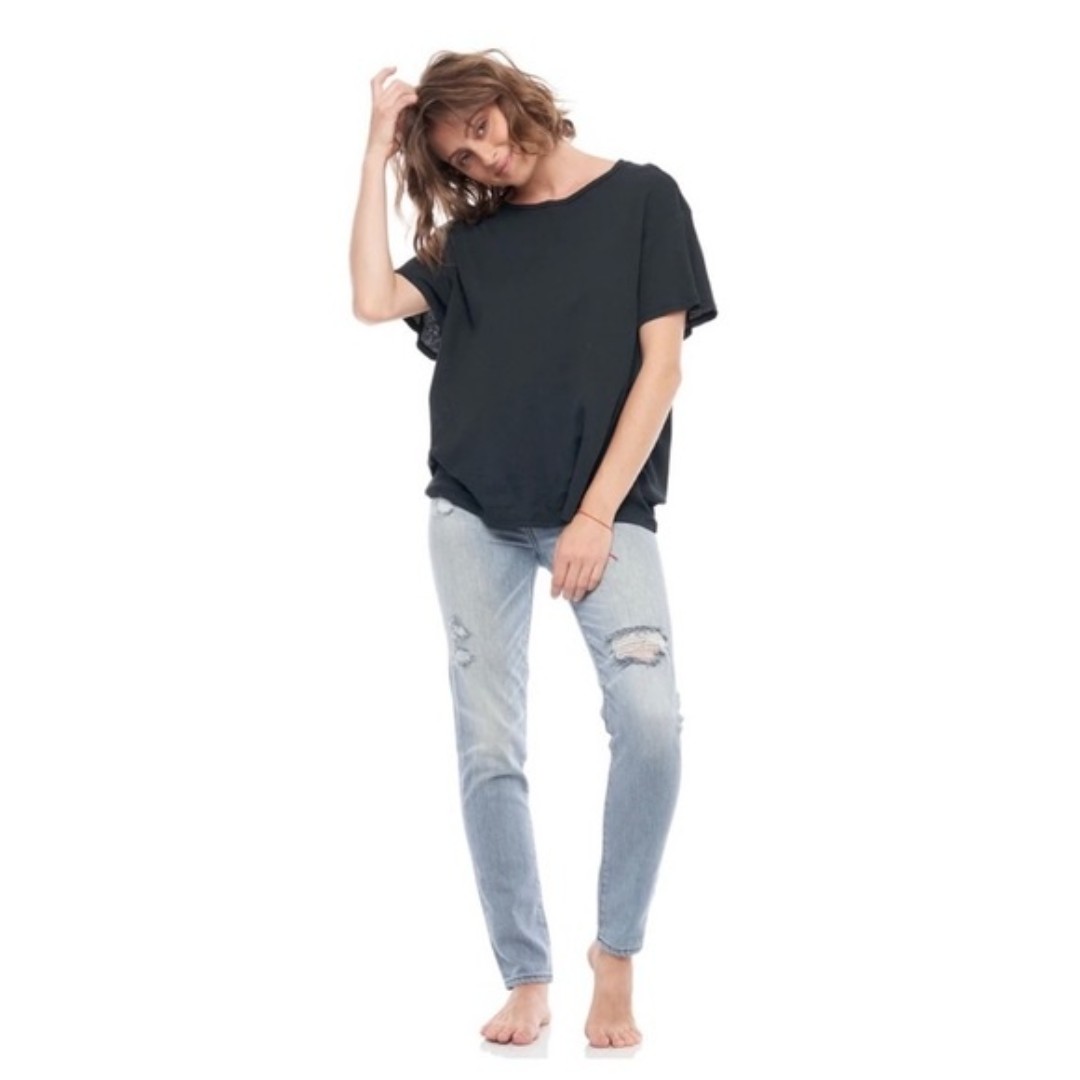 Free People x Sandrine Rose High Waisted Skinny Jeans, Sz 30, NWT in Light Blue