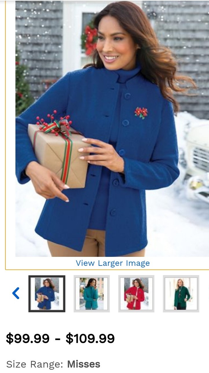 NEW! NORM THOMPSON BOILED WOOL JACKET SAPPHIRE BLUE M