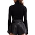 Free People Women's Maddie Long Sleeve Turtleneck Shirt | Black | S | New