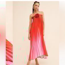 anthropologie NWT maxi ombré red to pink maxi dress