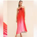 anthropologie NWT maxi ombré red to pink maxi dress