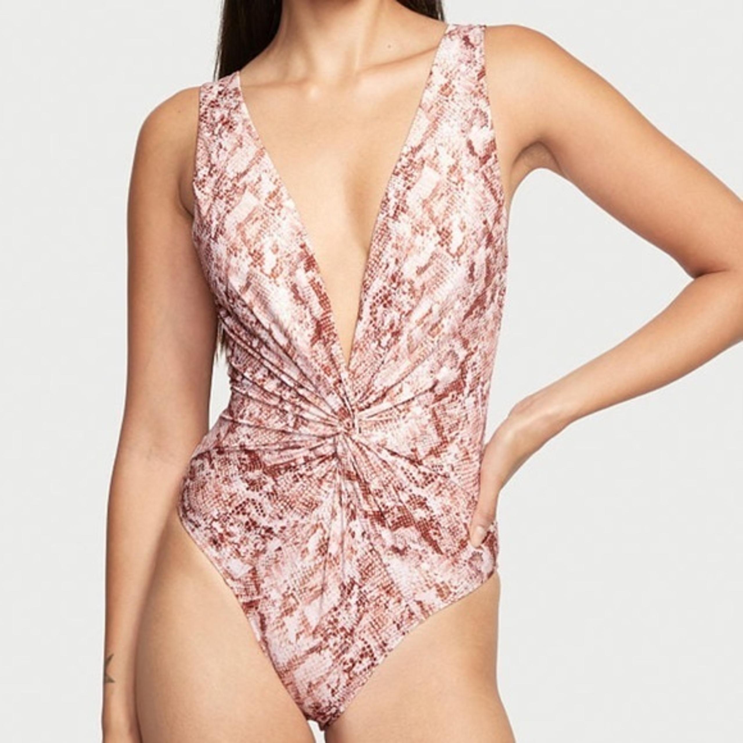 NWT Victoria’s Secret Sexy Snake Print Plunge One Piece Swimsuit | MEDIUM