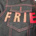 Rare Vlone Red and Black Denim Friends Jacket Size Large