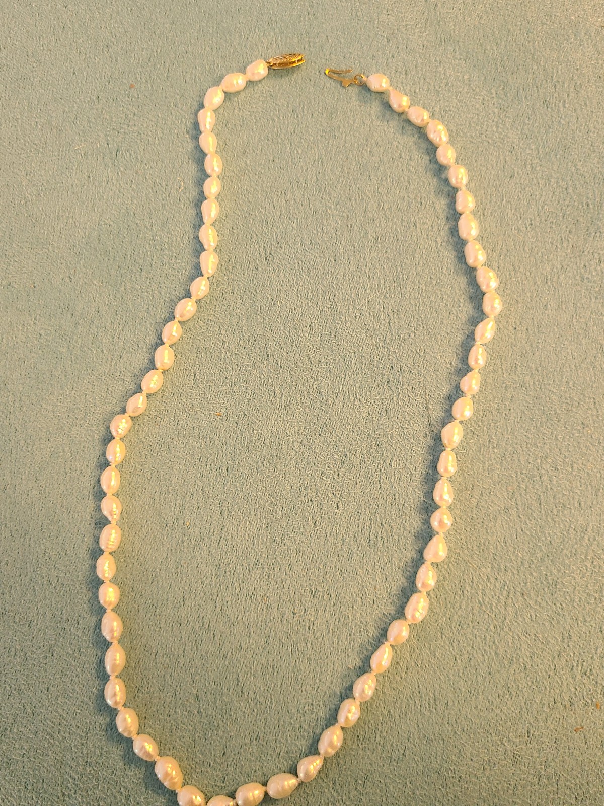 14k genuine natural pearls necklace 16inch