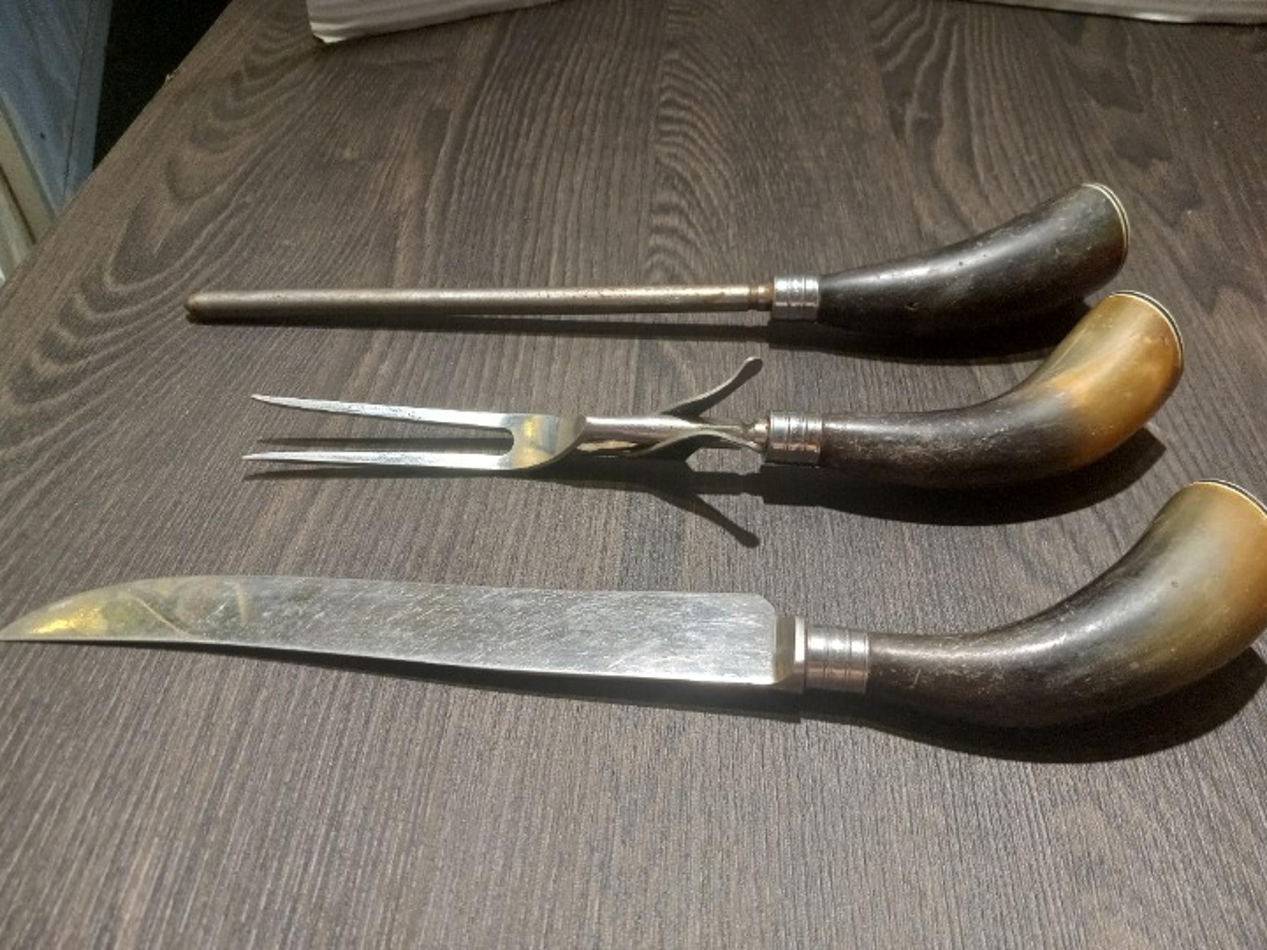 Sheffield Everbrite Atkinson Bros 3 Piece Carving Set Vintage