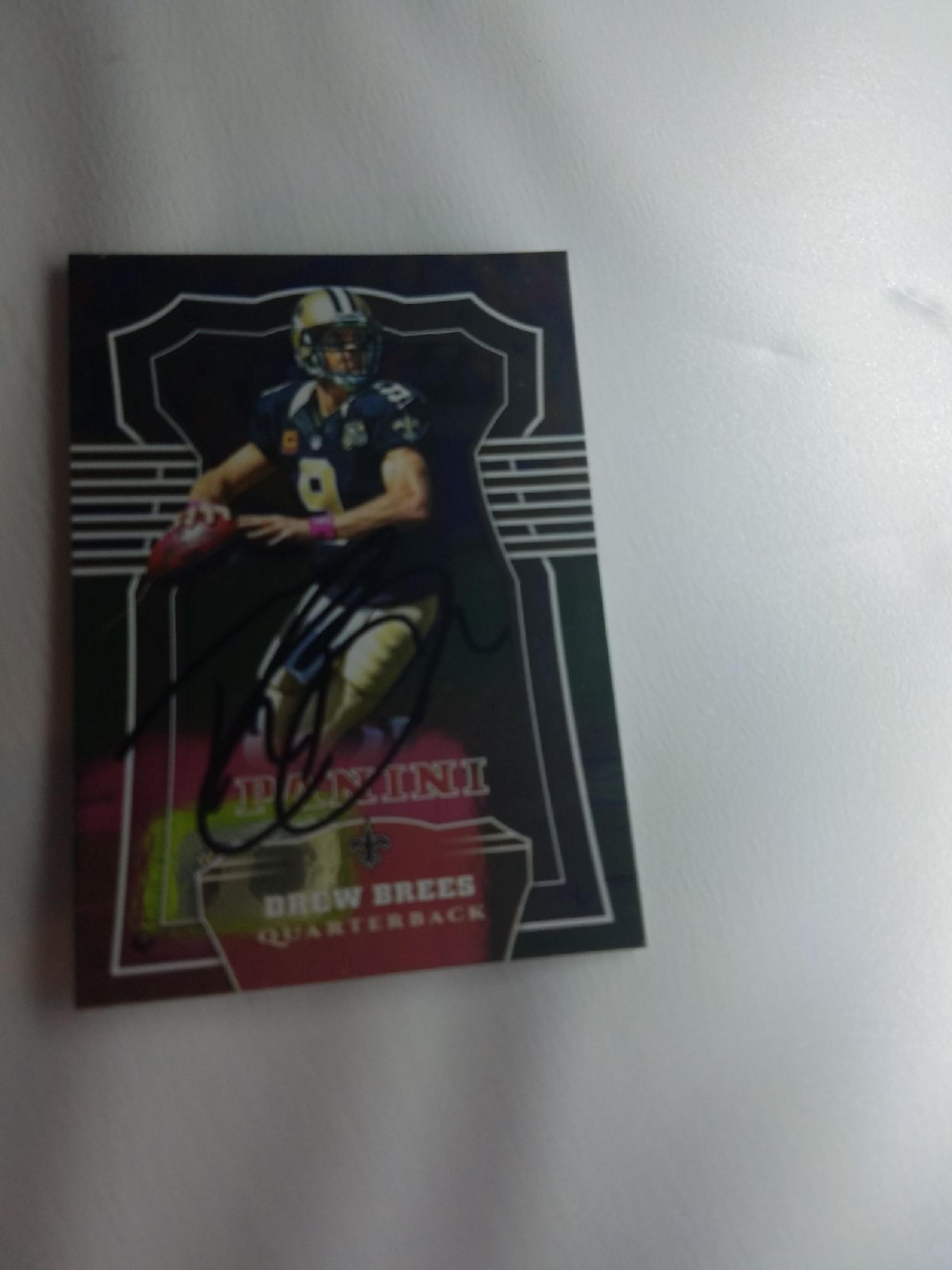 Drew Brees signed football card New Orle