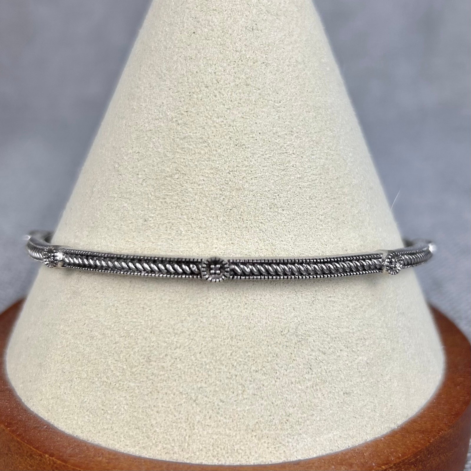 Leslie Greene Sterling with Diamond Accent Bangle