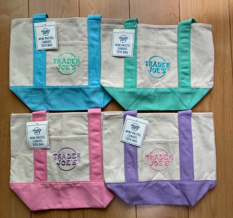 Trader Joe’s Viral Pastel Mini Canvas Tote Bags