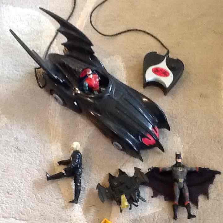 Batmobile batman rc action figure lot
