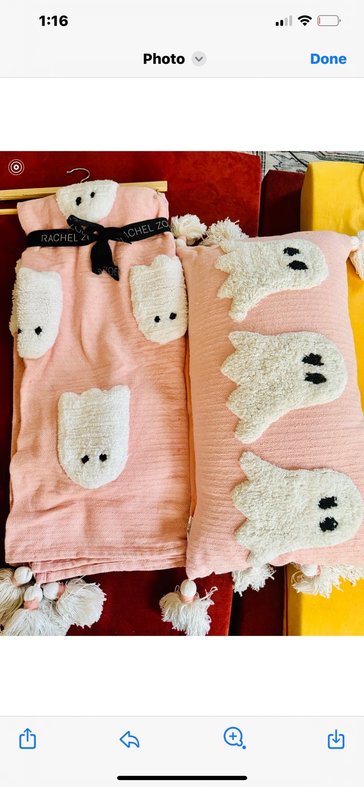 TikTok Viral Halloween Pink Ghost throw blanket, pillow set