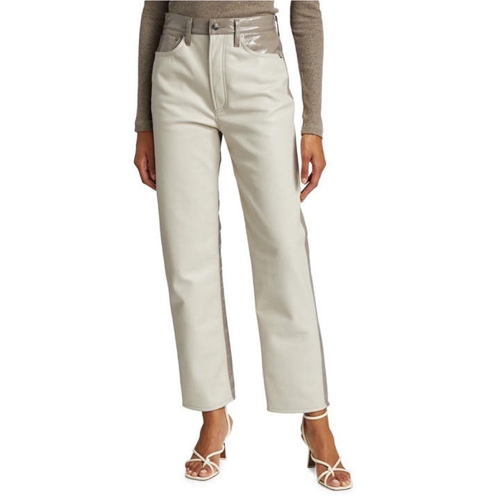 Agolde Two Tone 90s Leather Pants straight leg W 26