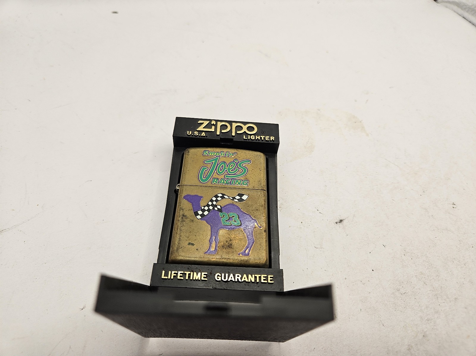 VTG 1997 CAMEL CIGARETTES SMOKIN JOE’S RACING #23 SOLID BRASS ZIPPO LIGHTER RARE