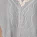 Vintage Rebecca Stone Blue Pearl Beaded Ribbon Cable Knit Sweater Large Chunky