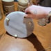 Vintage white marble trivet, cheese bored