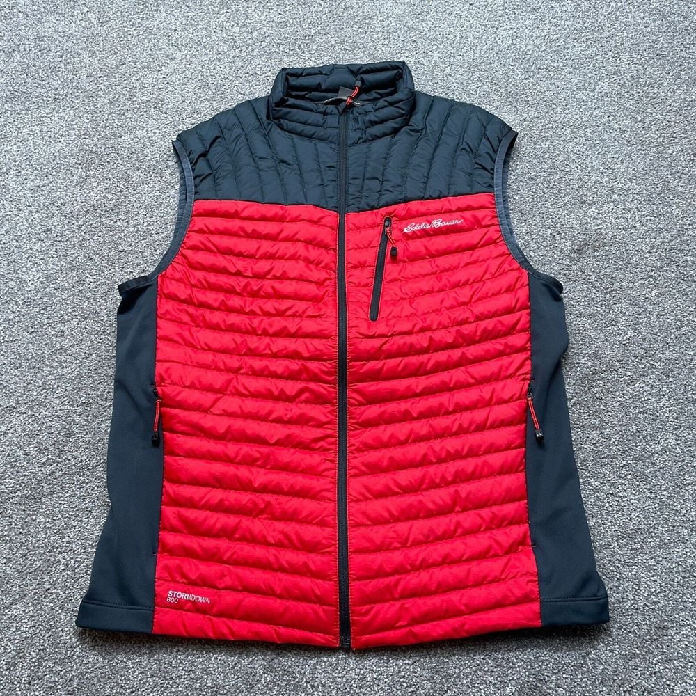 Eddie Bauer Vest Adult Medium Red Goose Storm Down 800 Full Zip First Ascent