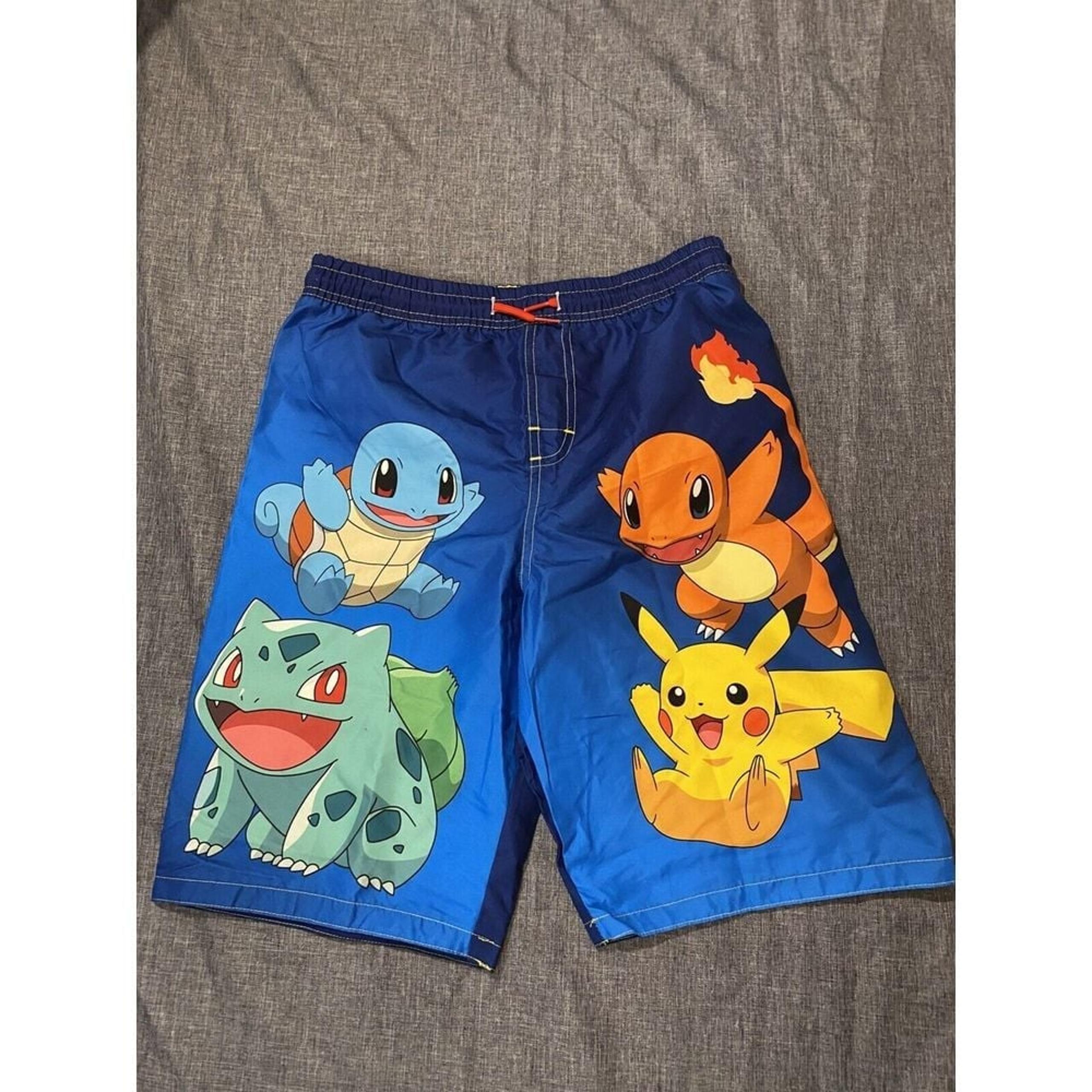 BOYS POKEMON SWIMMING TRUNKS Large Pikachu 14-16