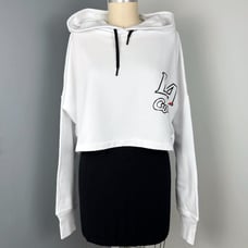 Deha Women's Feeling Feminine Cropped Hoodie White Size L