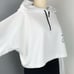 Deha Women's Feeling Feminine Cropped Hoodie White Size L
