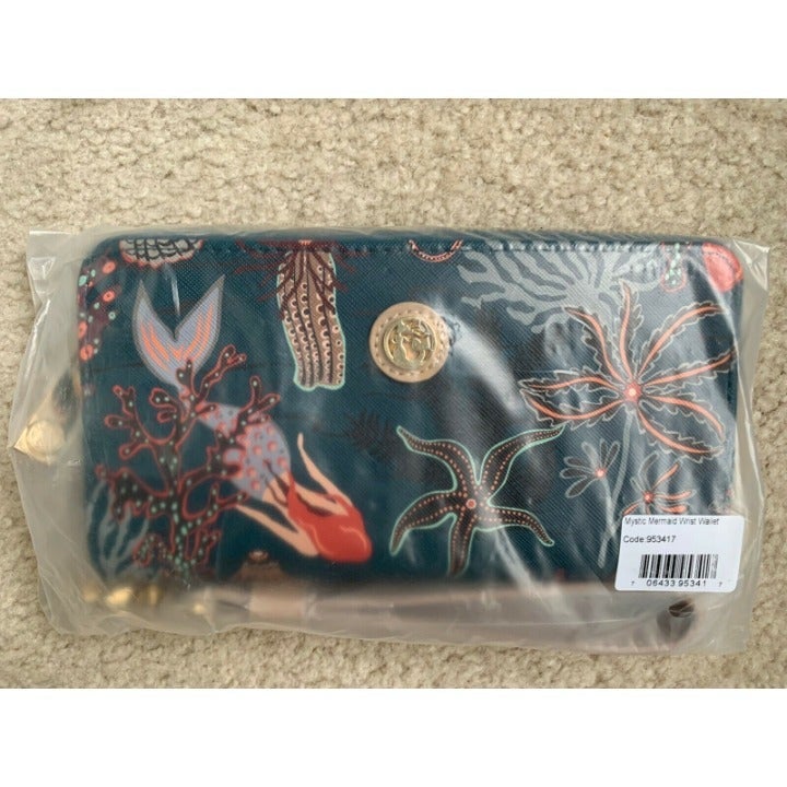 Spartina 449 Mermaid Starfish Sea Life Wristlet Strap Wallet NWT