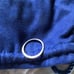 14k White Gold Wedding Band with Diamond