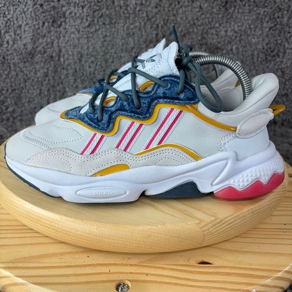 Adidas Azweego Aeroblue Power Pink Sneaker Womens 8 Nubuck Leather Shoes