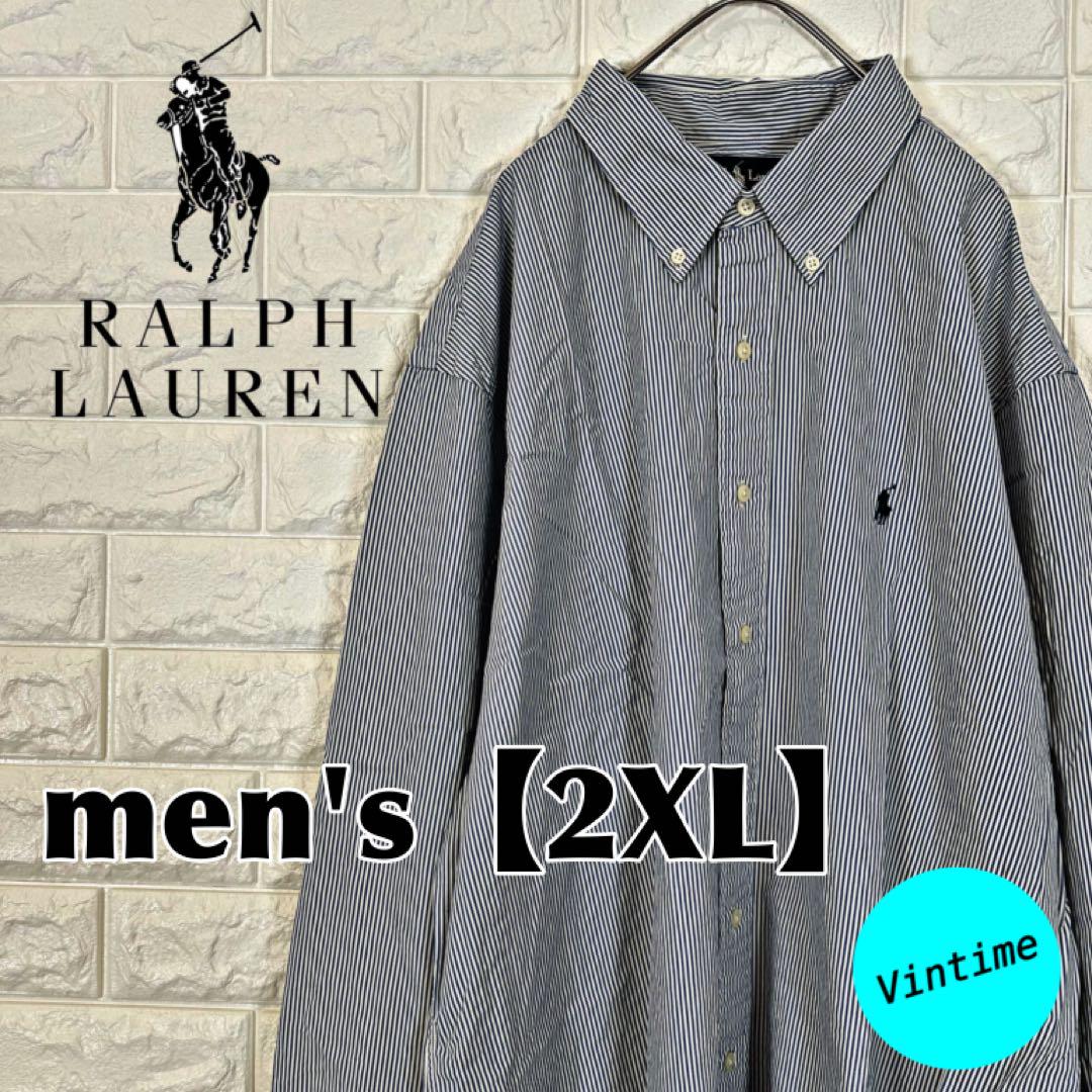 V721【Ralph Lauren】Embroidered Logo Button-Down Shirt【Men's 2XL】