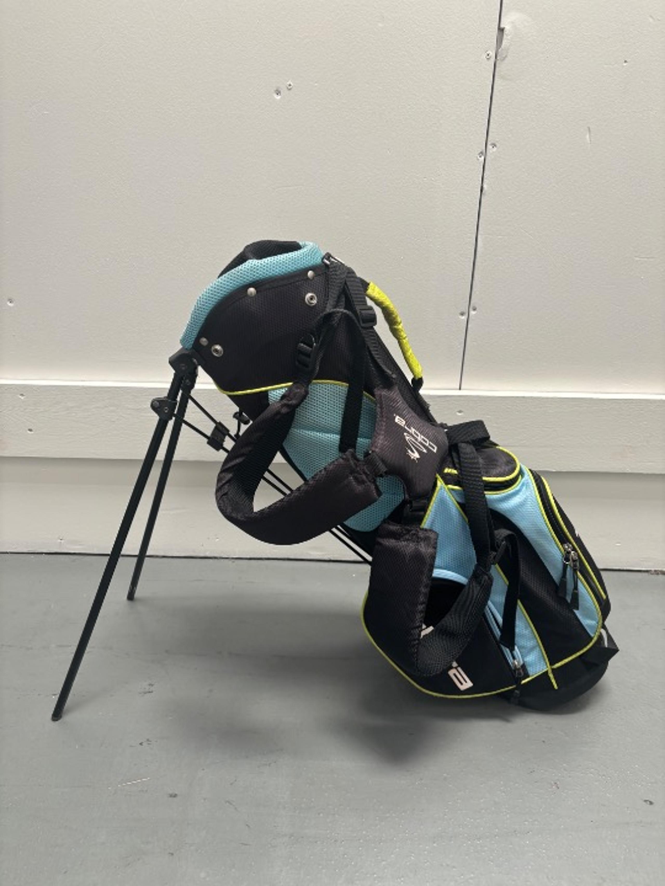 Cobra King Jr Youth Kids Stand Carry Golf Bag 5 Way Divider Black Blue
