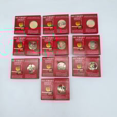 Vintage Benson & Hedges Bundle Of 10 Travel Portable Pocket Ashtray Gold Tone NW