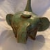 ELEPHANT POTTERY TEAPOT HANDMADE SIGNED ON BOTTOM
