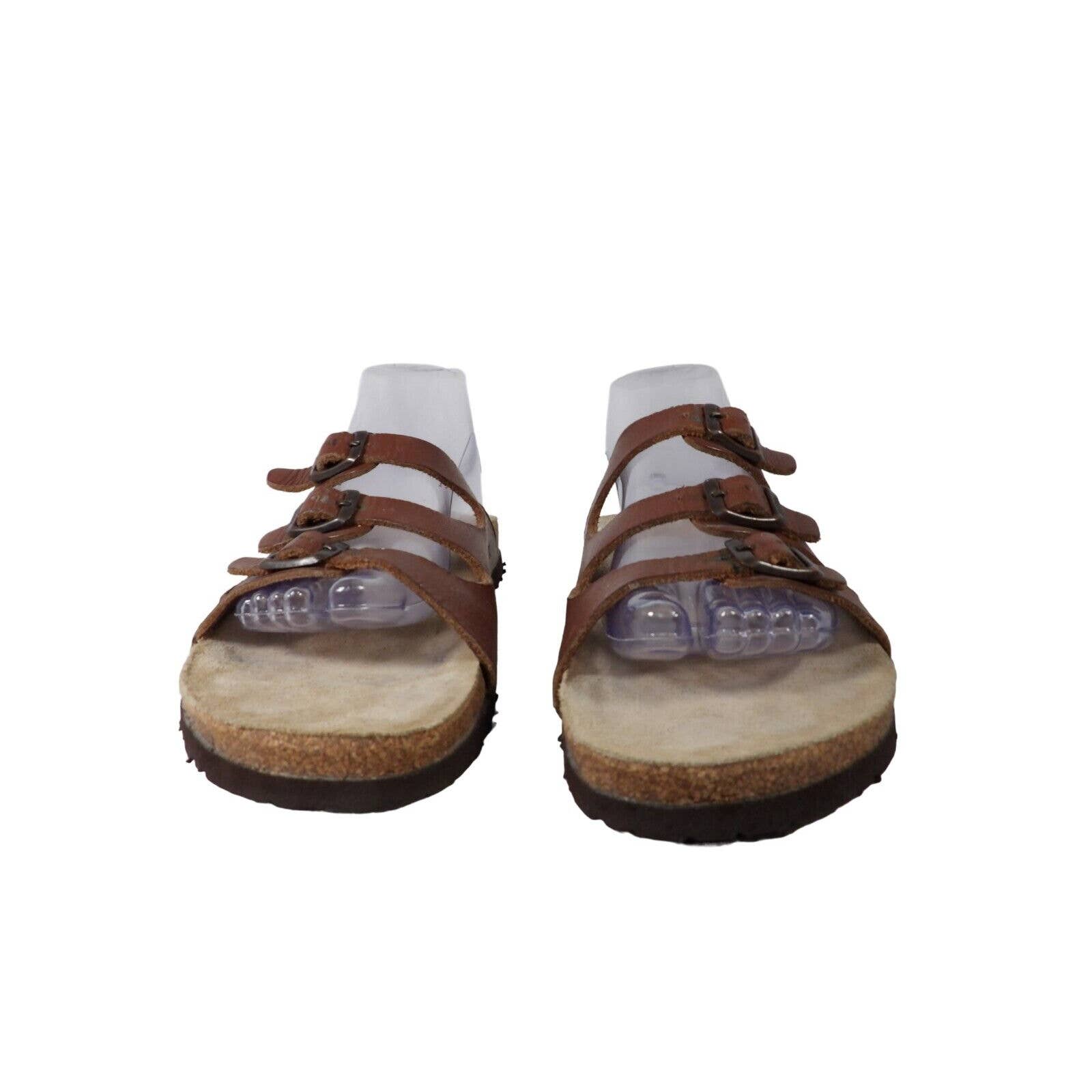 Birkenstock Mens Brown Adjustable Buckle Strap Slip On Slide Sandals Size 44