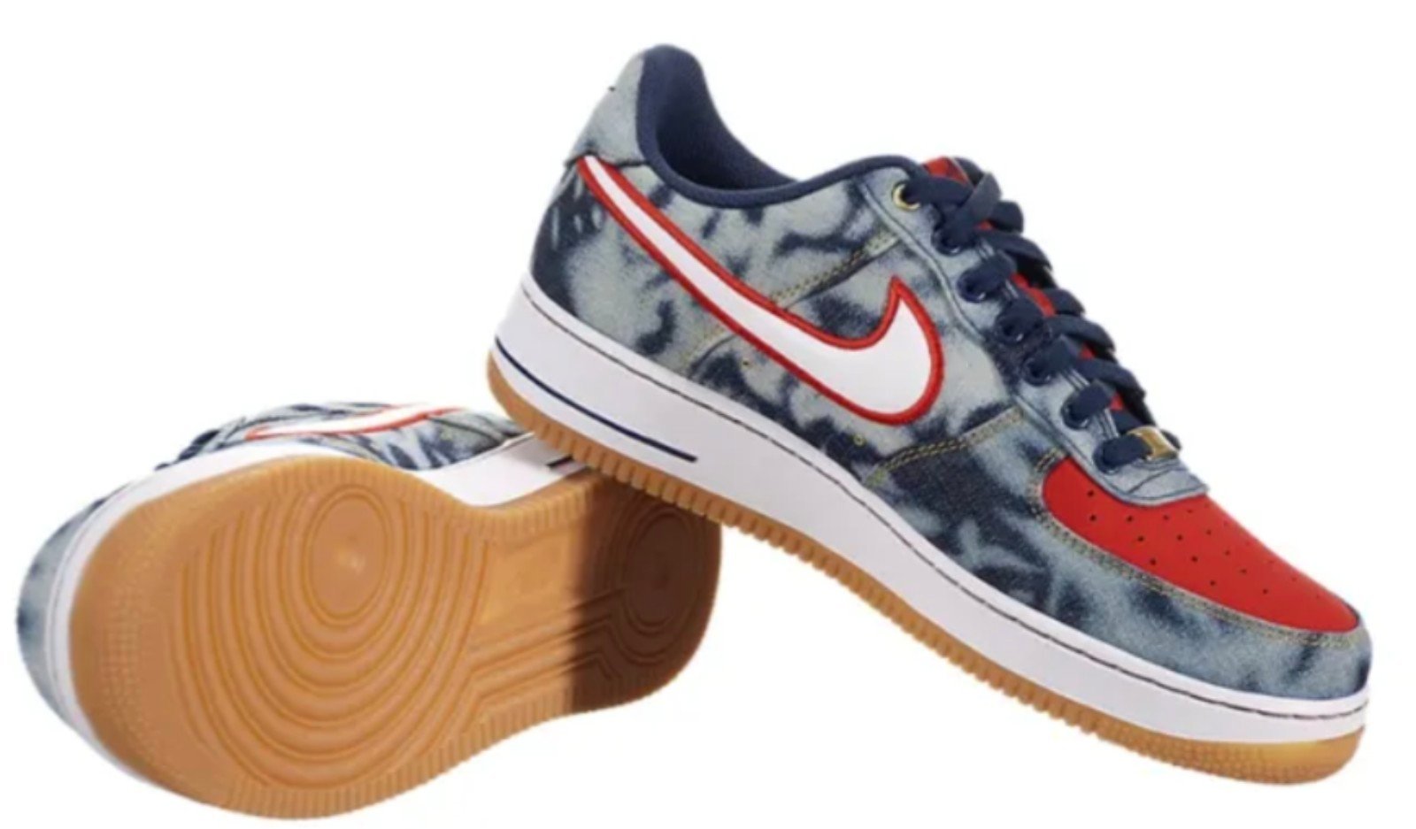 Nike Air Force 1 Low “Acid Wash Denim” Size 10 Used Excellent MSRP 237