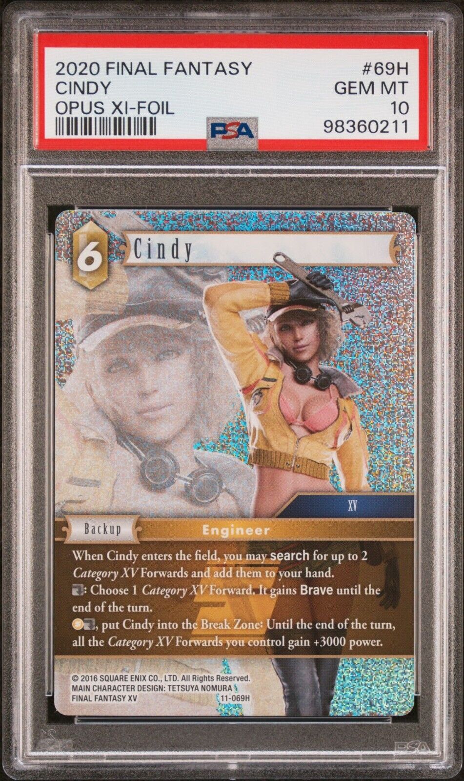 FFTCG Final Fantasy Opus XI Cindy Foil 11-069H | PSA 10 Gem Mint