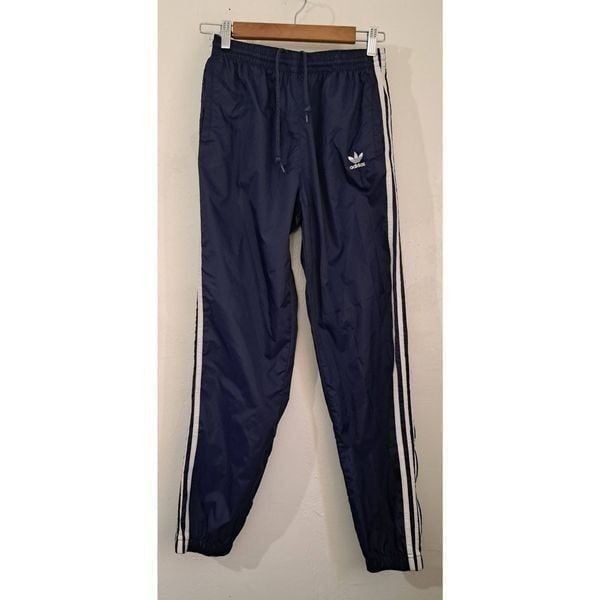 Vintage 90's Adidas Windbreaker track pants jogger womens small nylon blue