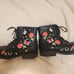Girls' Beautiful Steve Madden Black Flower/Butterfly Ankle Boots- Size 5