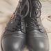Girls' Beautiful Steve Madden Black Flower/Butterfly Ankle Boots- Size 5