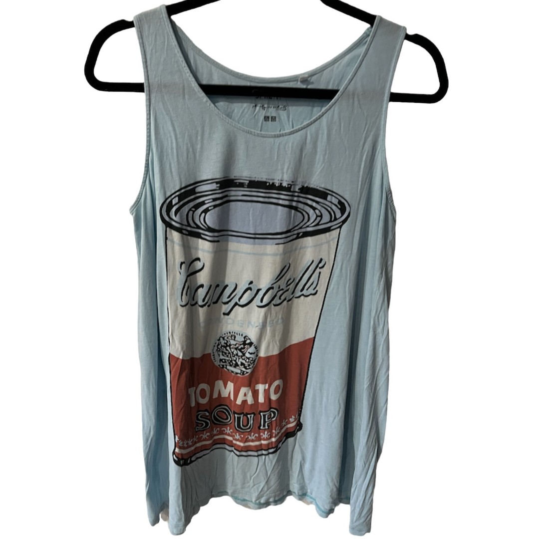 Uniqlo X Andy Warhol Womens Sz L Campbell Soup Tank Trapeze Top Pop Art To Wear