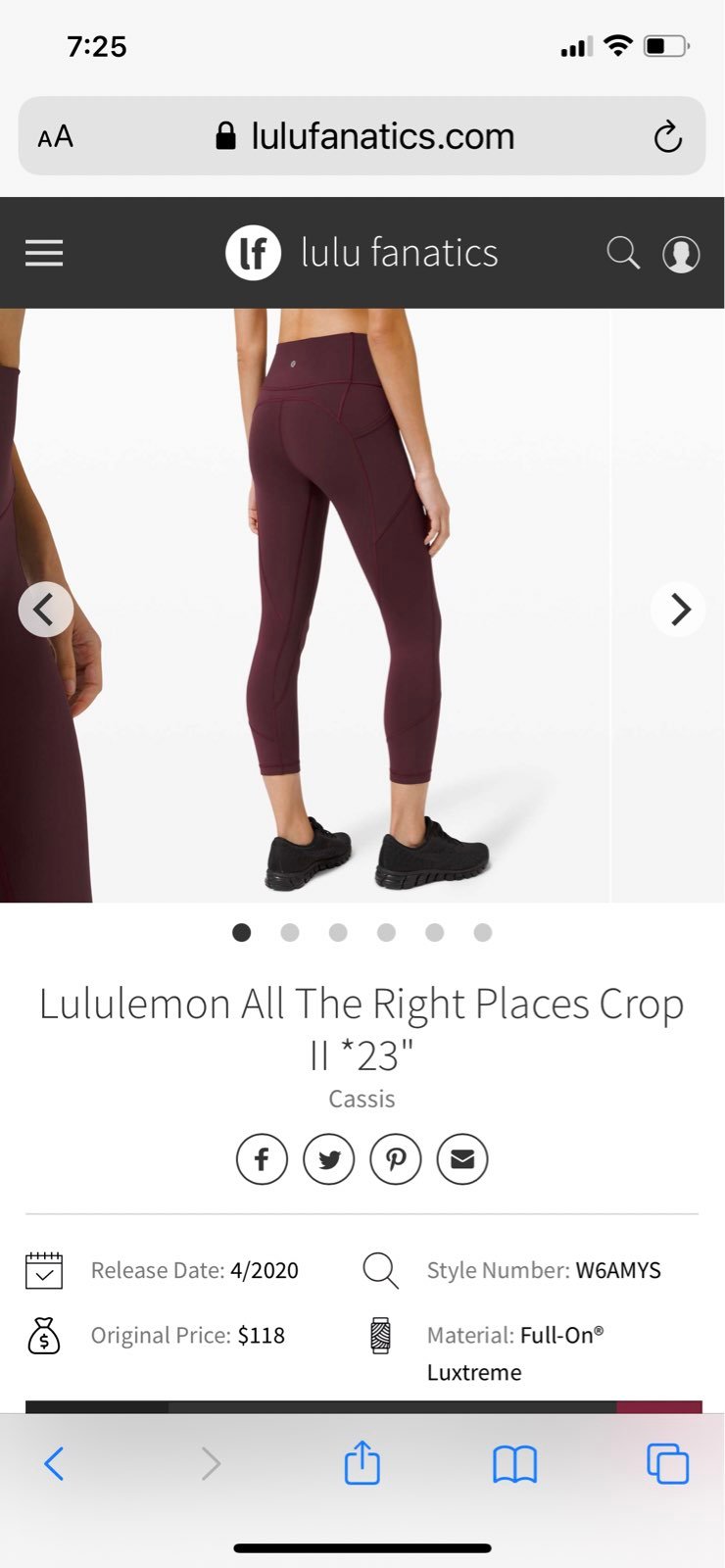 NWT Lululemon ATRP Crop 23