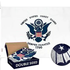 G128 US Coast Guard Flag 3x5 Ft Double ToughWeave Series Double Sided