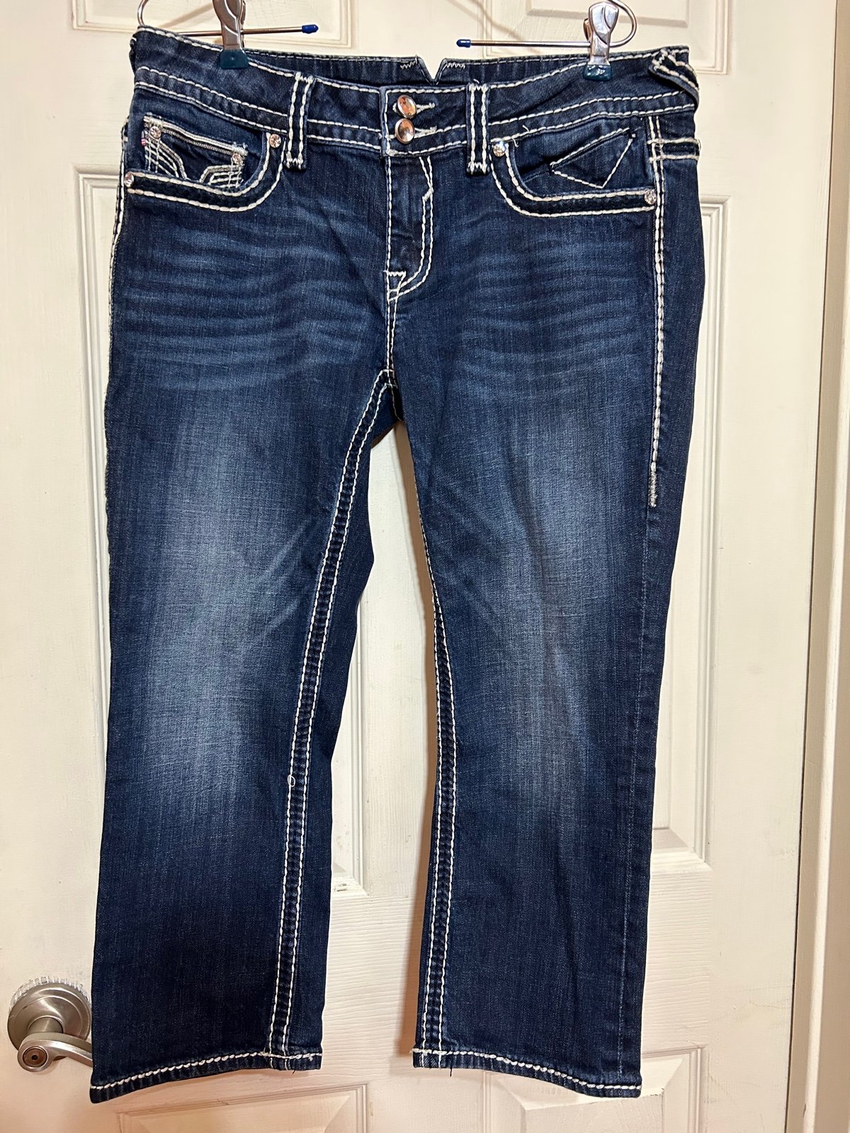 VIGOSS The Dublin Bling Capris Denim Blue Jeans Sz 30