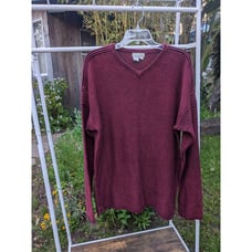 Territory Ahead Cotton Linen Blend Thick V-Neck Sweater S.M