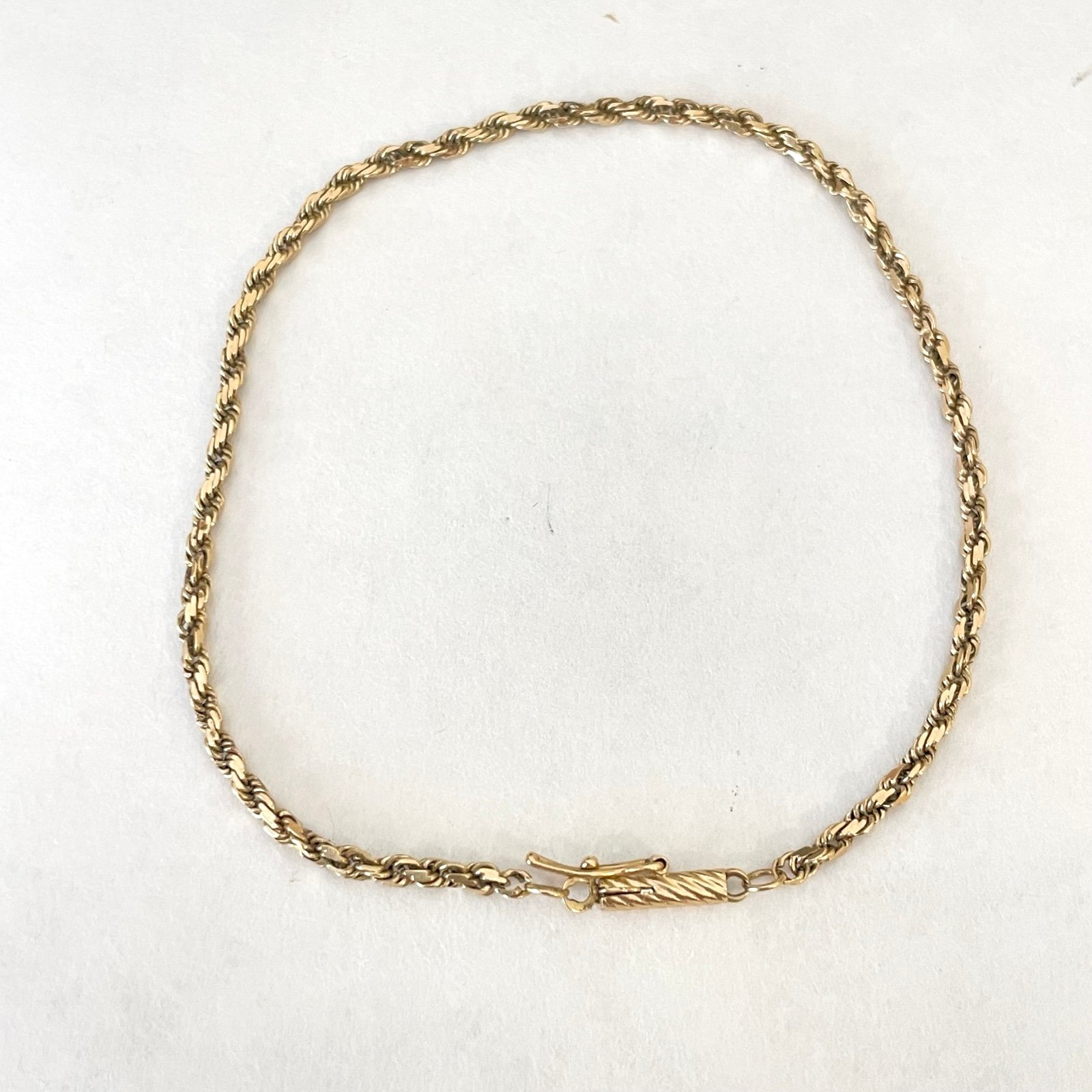 Vintage OroAmerica 14k Gold Barrel Clasp Chain Link Bracelet 3 Grams Yellow Gold