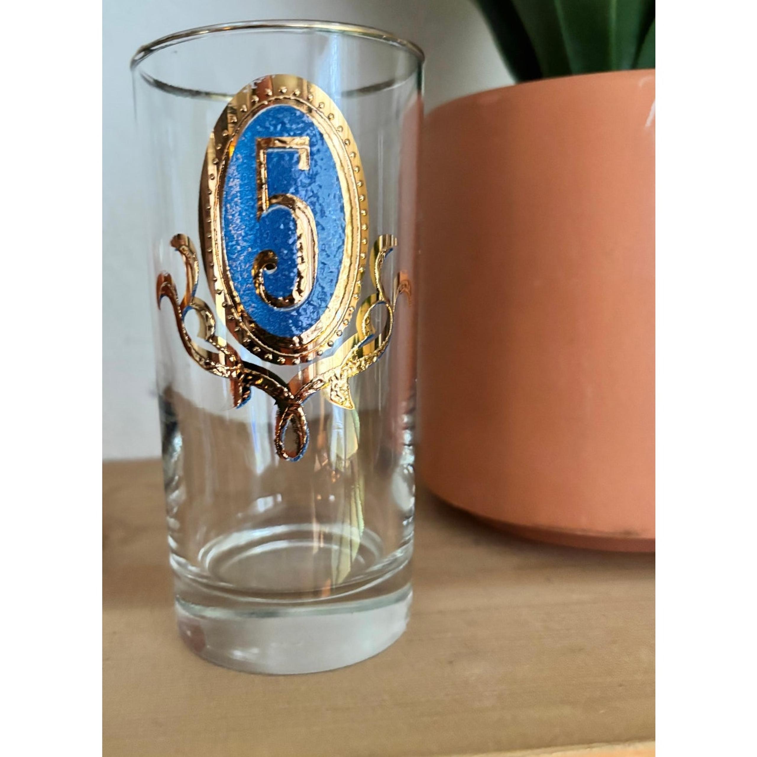 Vintage Libbey Numero 5 Highball Glass Crown Collection Mid Century Barware
