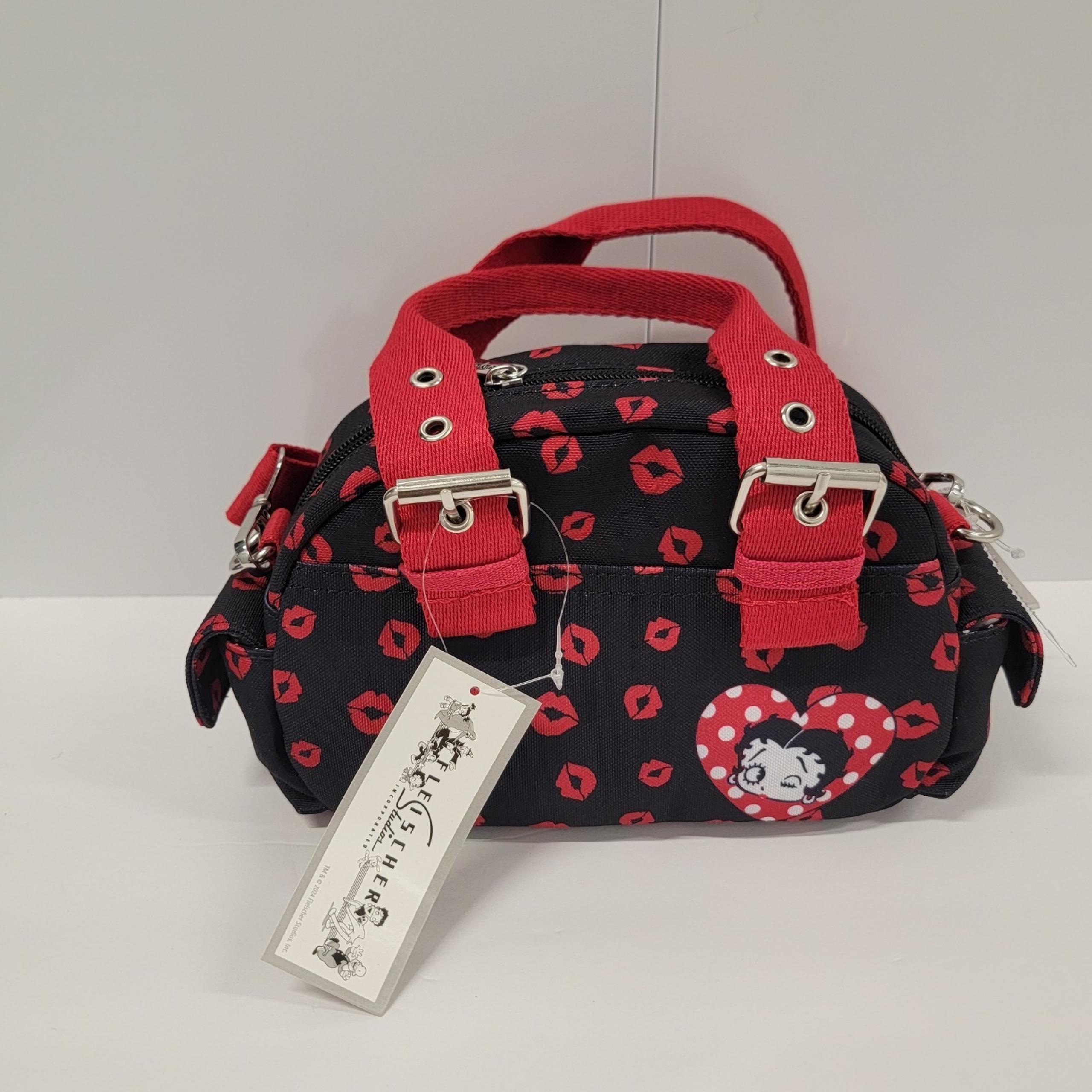 NEW Betty Boop Mini Kisses Crossbody Satchel Red Black Bag Retro Y2K