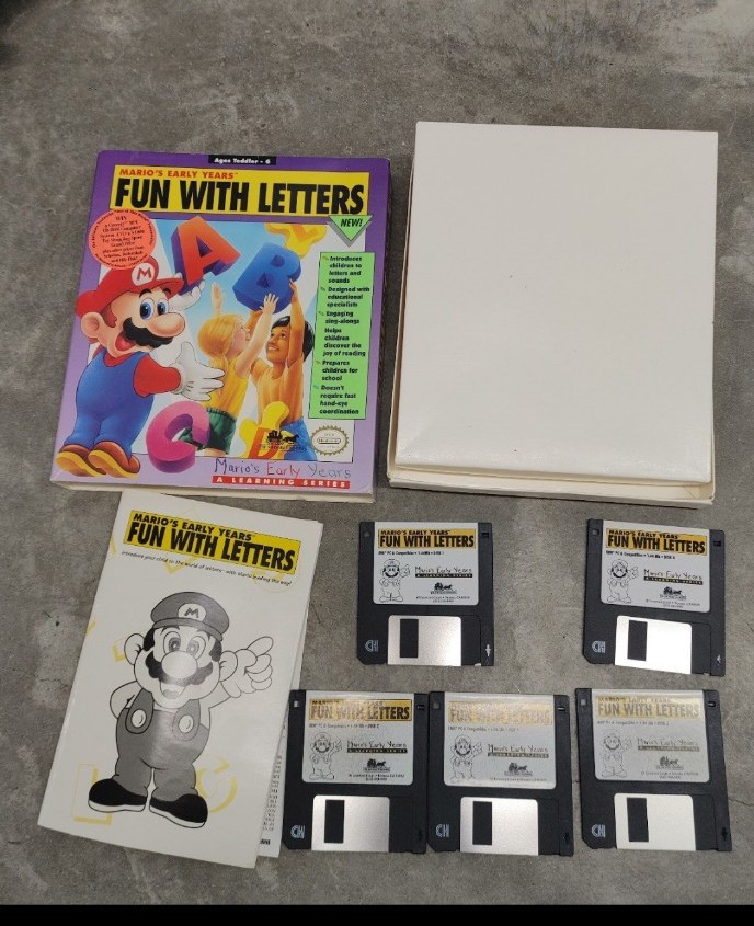 MARIO’S Early Years Fun With Letters IBM PC Game